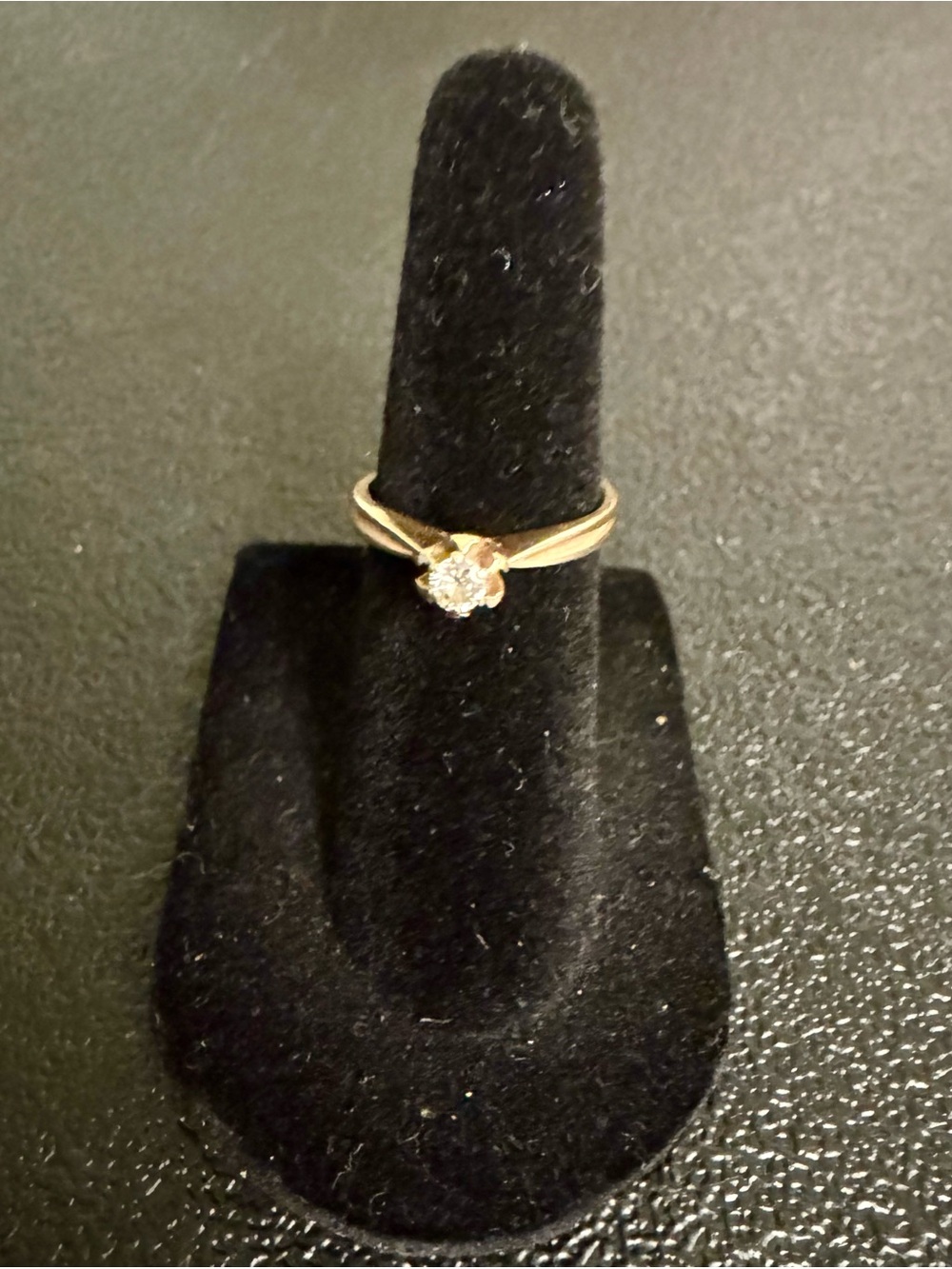 Delicate 14kt Gold .10ct Round Solitaire Natural
 Diamond Ring
